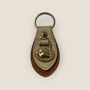 Vintage Dooney & Bourke Tan Leather Keychain Keyring